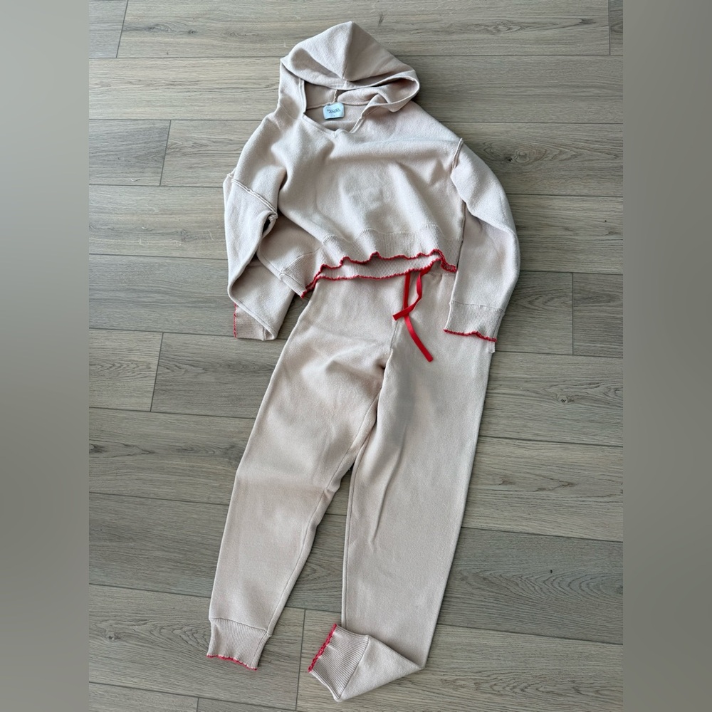 Stitches & Stripes Tan Coordinated Sweater Set